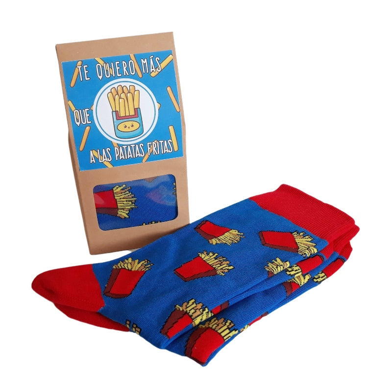 Calcetines "Te quiero más que a las patatas fritas"