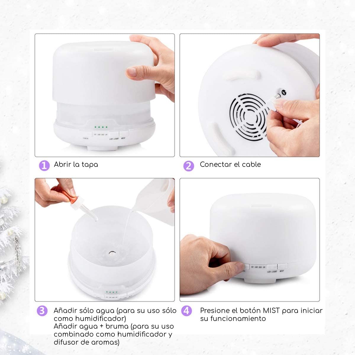 Humidificador - Difusor de aromas blanco