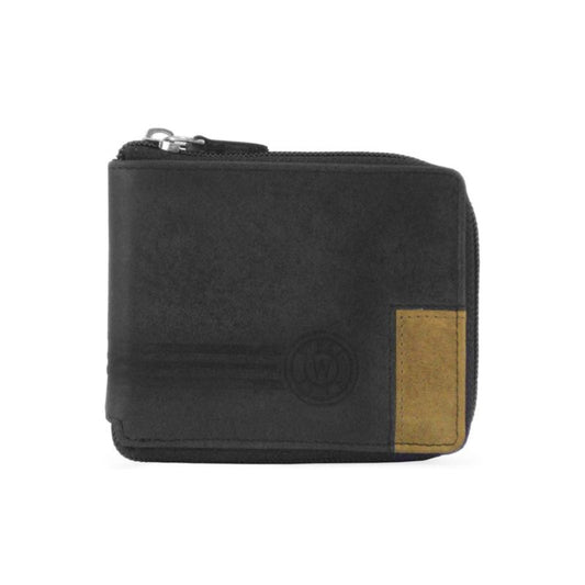 Billetero en piel engrasada con cremallera Wildzone "Colección Wild"