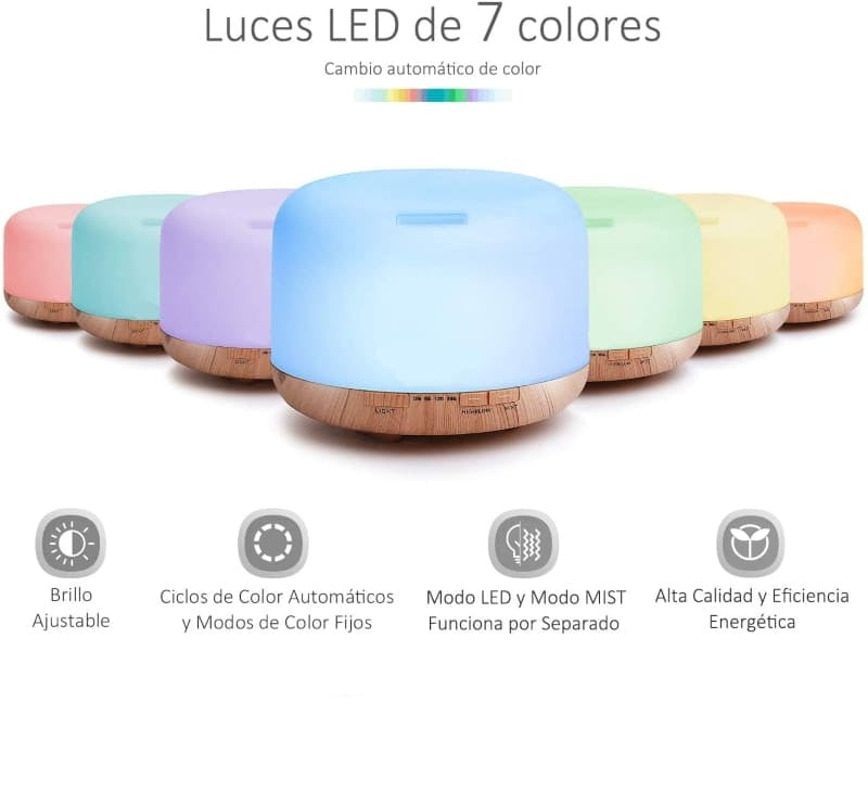 Humidificador - Difusor de aromas blanco-madera
