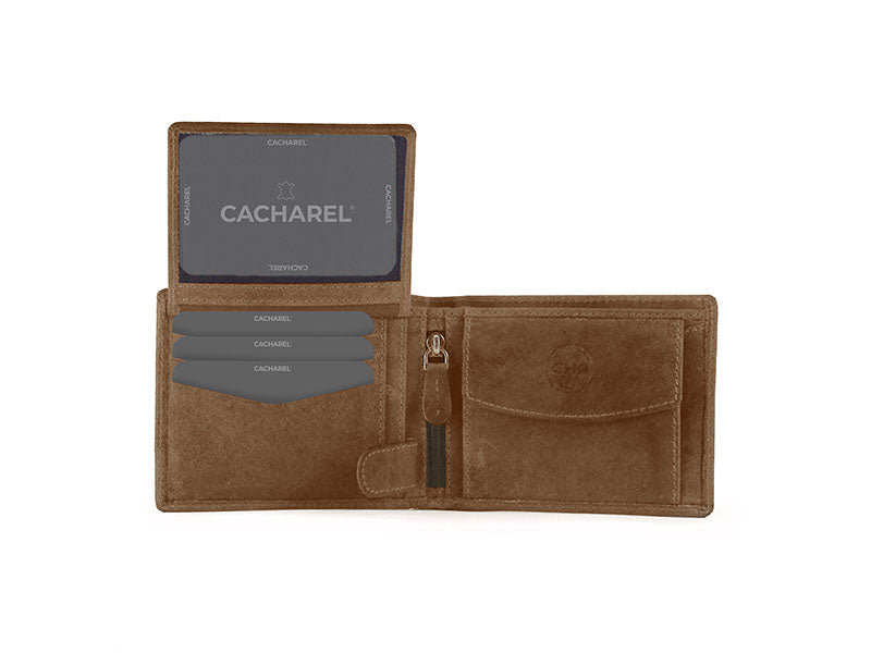 Billetera americana con monedero "Cacharel" Cuero