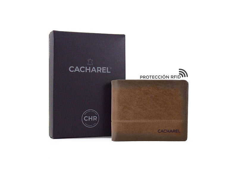 Billetera americana con monedero "Cacharel" Cuero