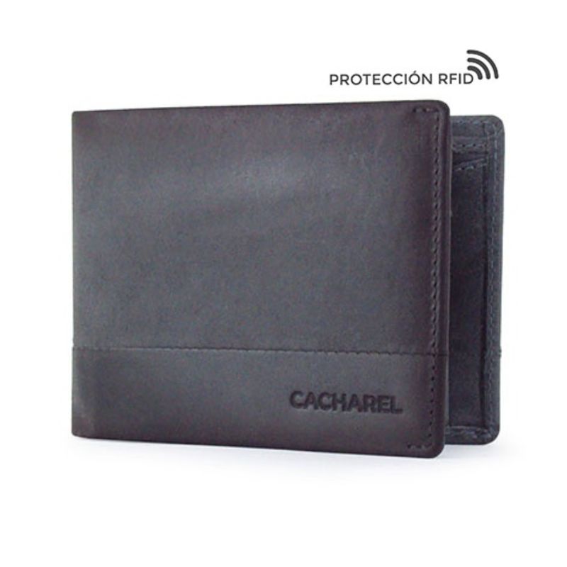CARTERA-PIEL-CACHAREL GRIS