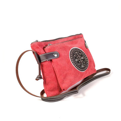 Bolso bandolera piel 2 en 1 rojo "Colección Ubrique"