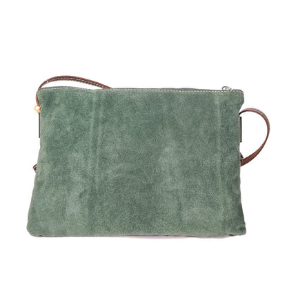 Bolso bandolera piel 2 en 1 verde "Colección Ubrique"