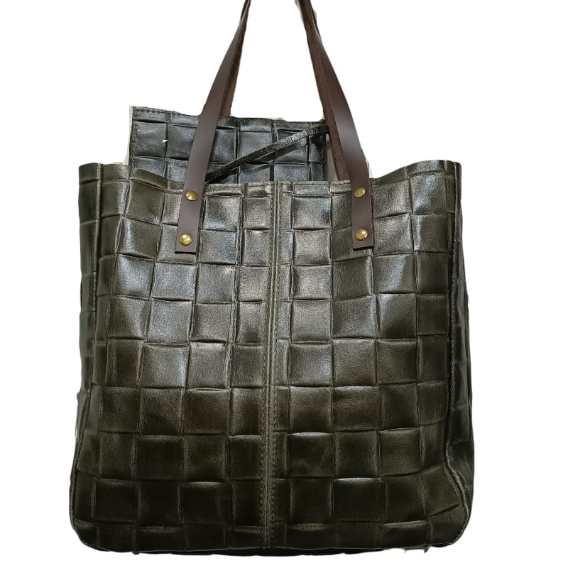Shopper piel kaki