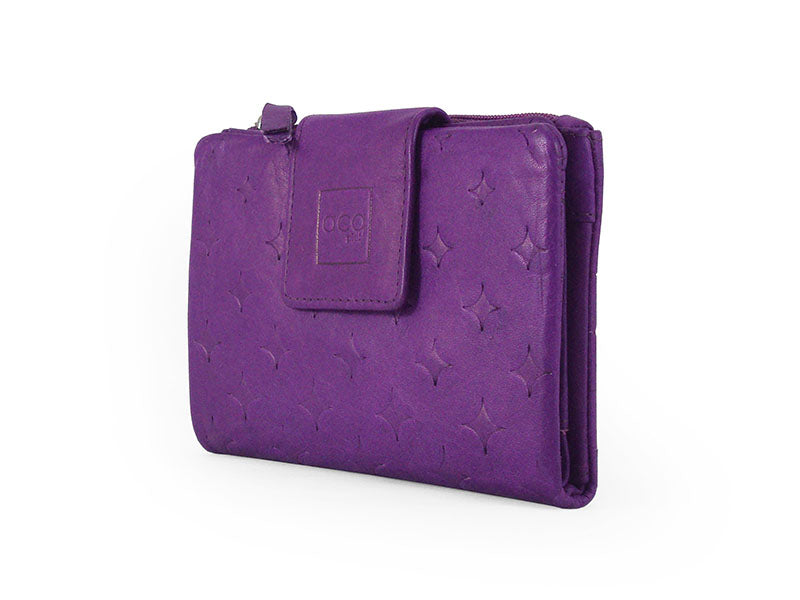 Monedero piel mujer "ACQ PIEL" colección Diamond Morado