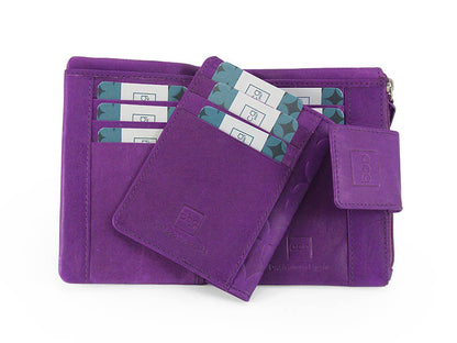 Monedero piel mujer "ACQ PIEL" colección Diamond Morado