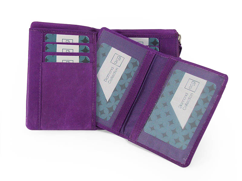 Monedero piel mujer "ACQ PIEL" colección Diamond Morado