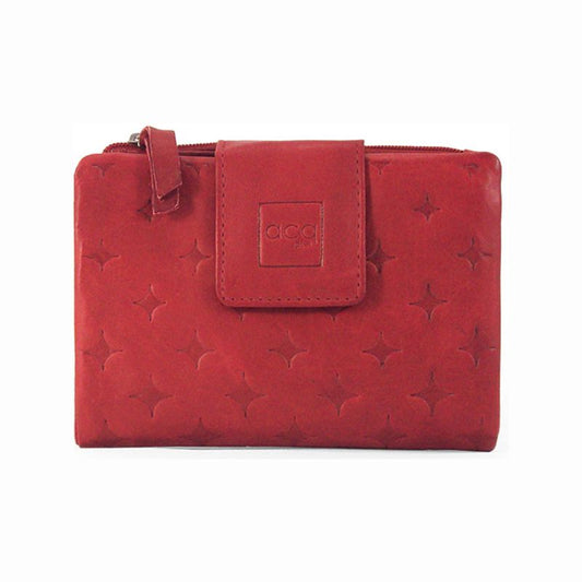 Monedero piel mujer "ACQ PIEL" colección Diamond Rojo