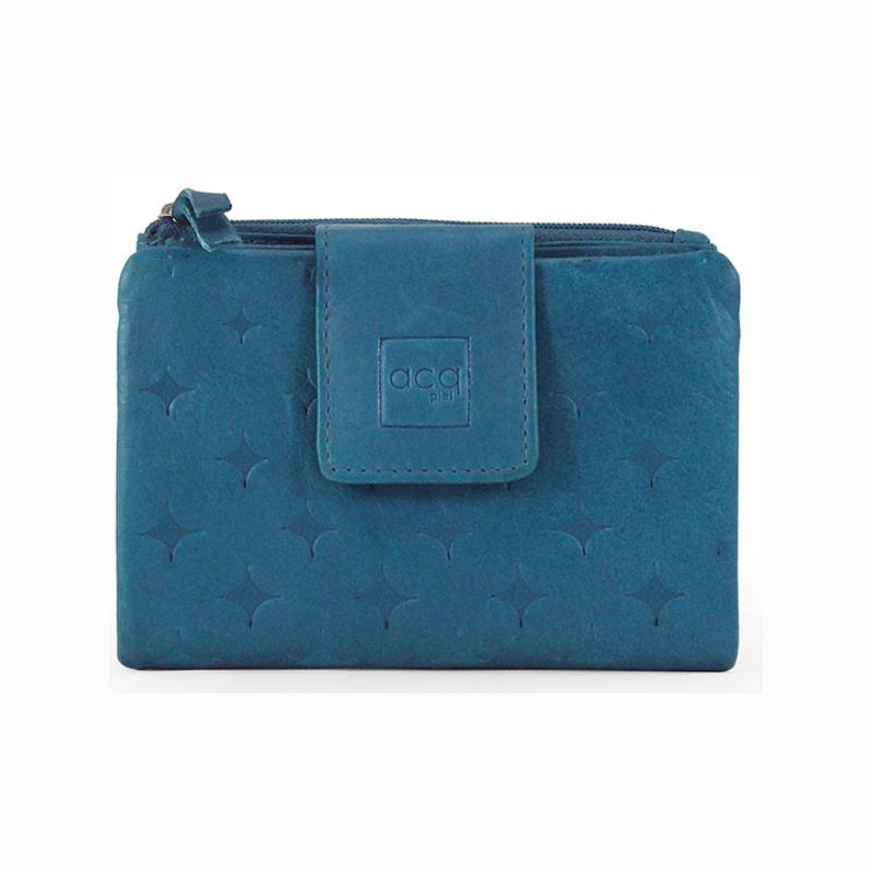 Monedero piel mujer "ACQ PIEL" colección Diamond Turquesa