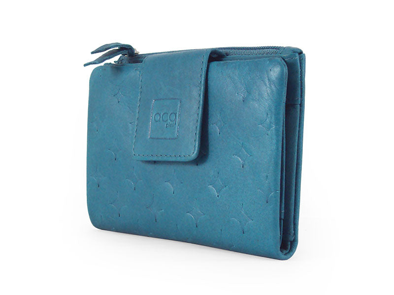 Monedero piel mujer "ACQ PIEL" colección Diamond Turquesa