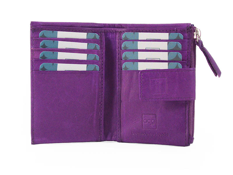 Monedero "ACQ PIEL" colección Diamond Morado