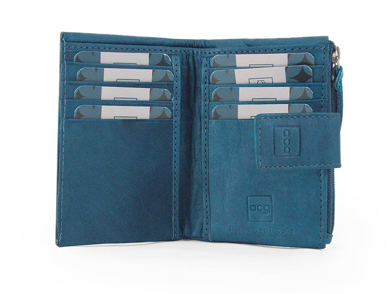 Monedero piel mujer colección Diamond Turquesa
