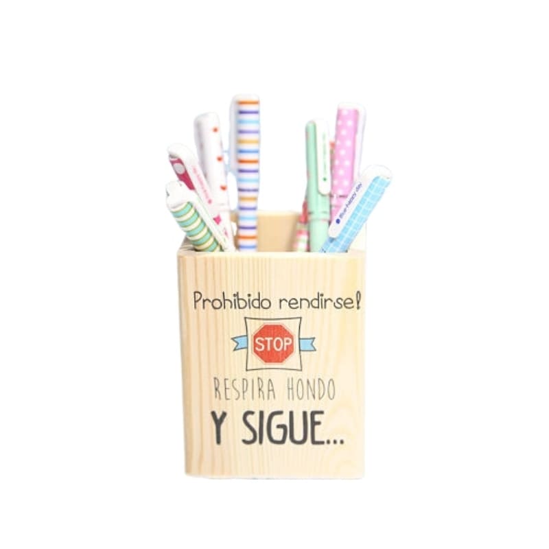 Bote lápices madera "Stop"