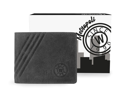 Billetero piel engrasada Wildzone “Colección Metropoli” Negro