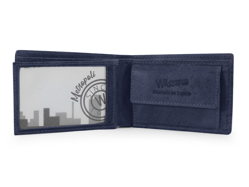 Billetero pequeño en piel engrasada Wildzone "Colección Metropoli"