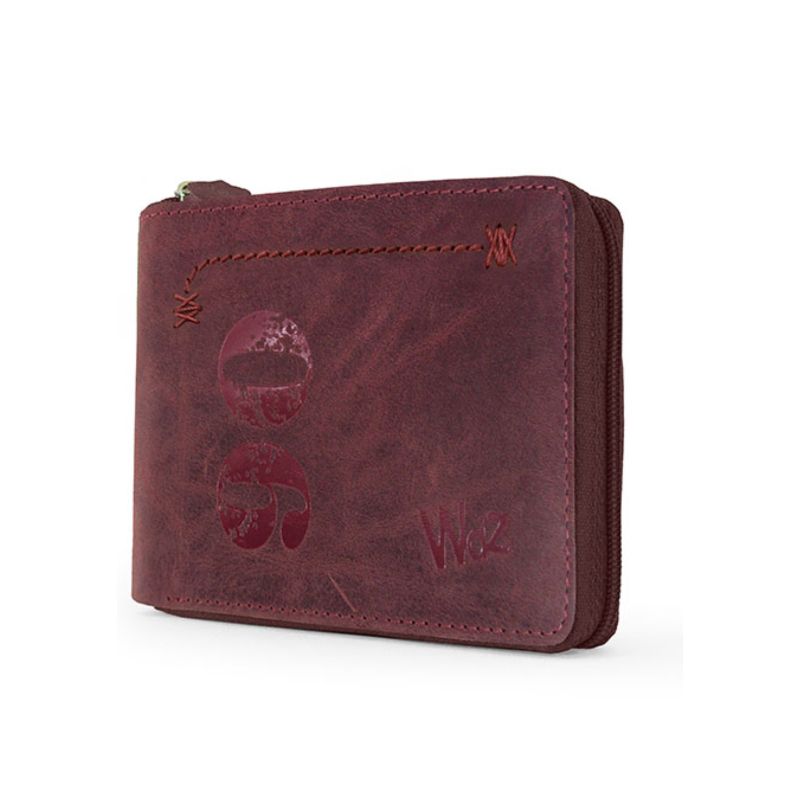 Billetera piel engrasada con cremallera Wildzone “Colección Tornado”