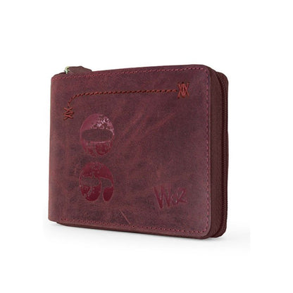 Billetera piel engrasada con cremallera Wildzone “Colección Tornado”