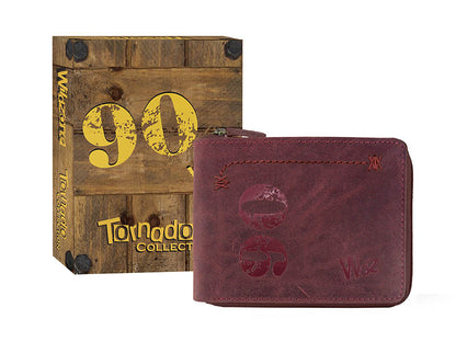 Billetera piel engrasada con cremallera Wildzone “Colección Tornado”